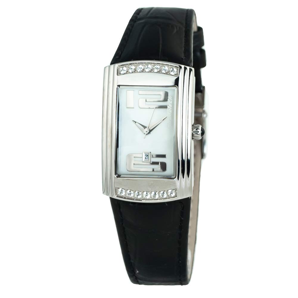 Chronotech Women's Leather Strap Quartz Watch CT7017L-03S for Office & Casual