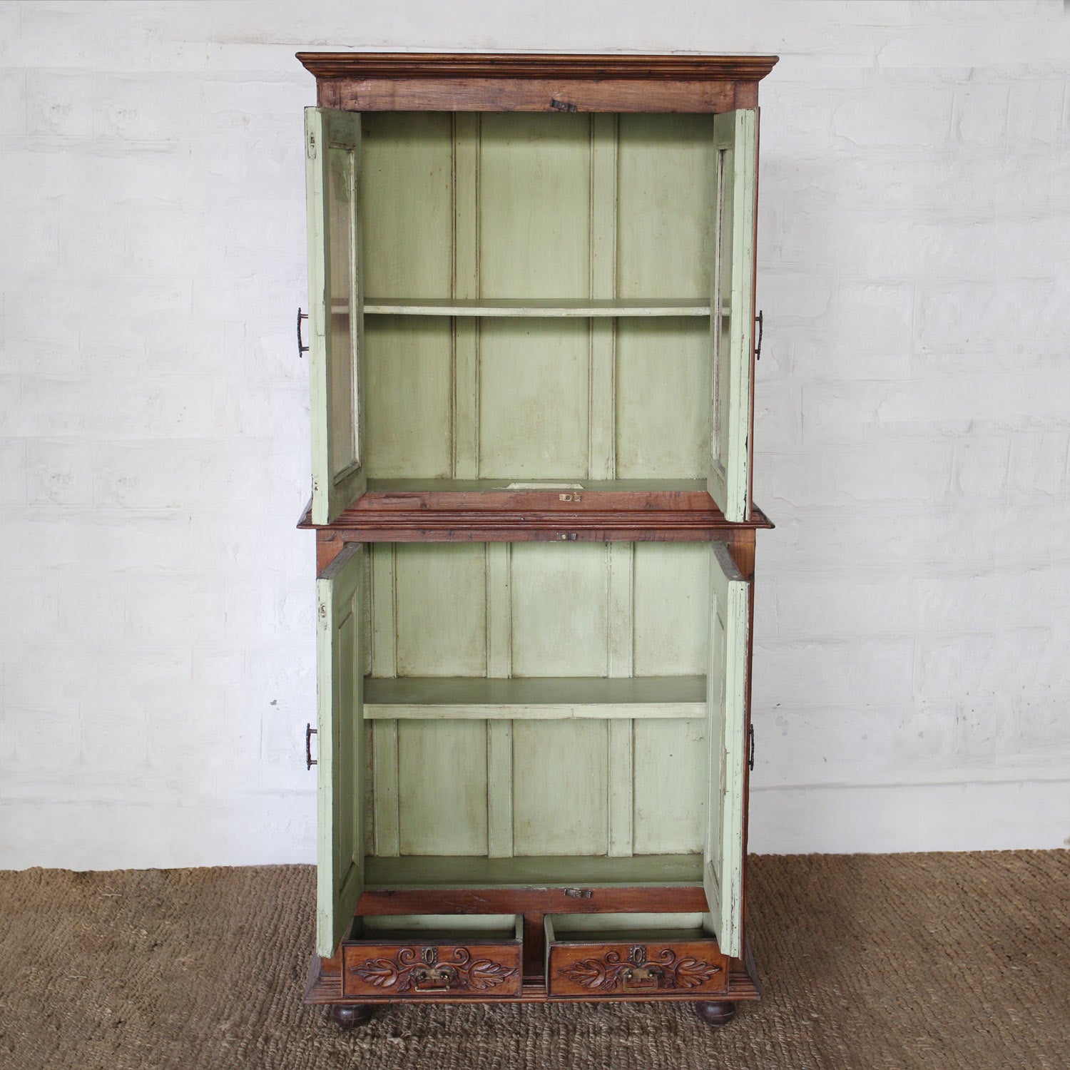 Premium Sunehri Teak Wood Cabinet - Handcrafted Solid Teak Storage for Living Room, Bedroom & Office - Elegant Home Decor Furniture with Ample Storage Space