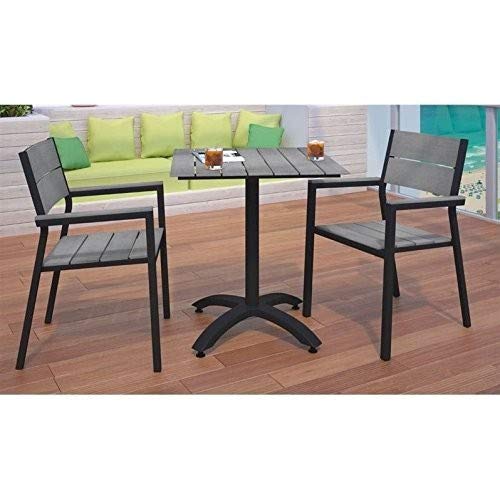 Modway Maine 3-Piece Outdoor Dining Set - Aluminum Patio Furniture with 28
