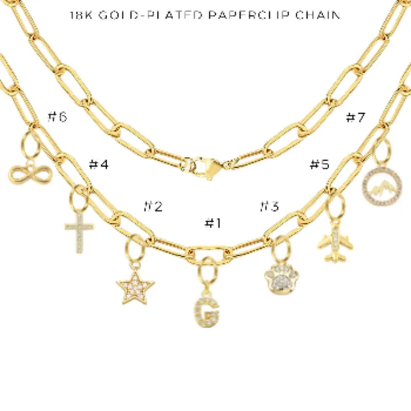 Elegant Charm Necklace with Assorted Charms - Perfect for Gifts, Parties & Everyday Wear | $56.00
