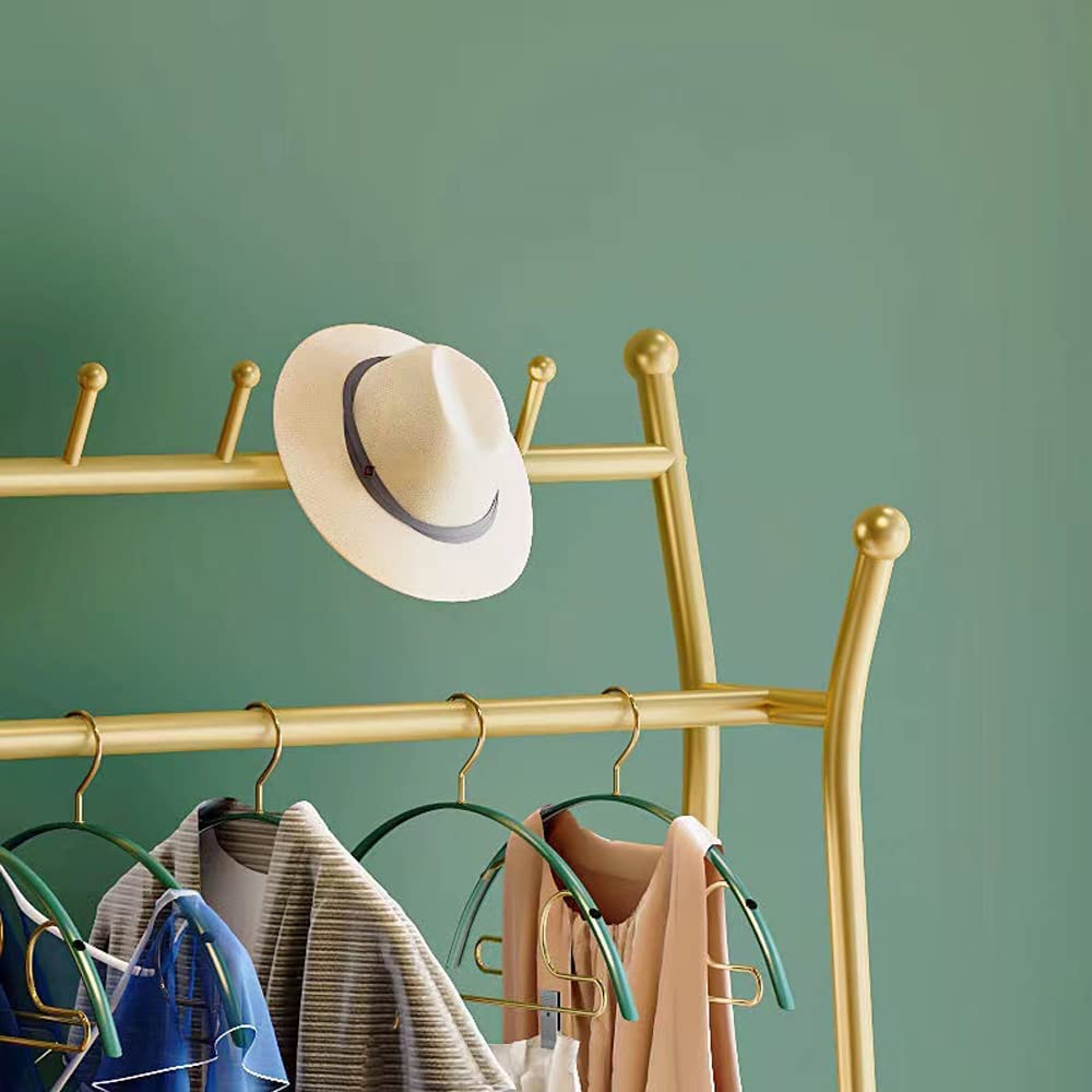 Heavy Duty Gold Rolling Garment Rack with Shelves - 31.5