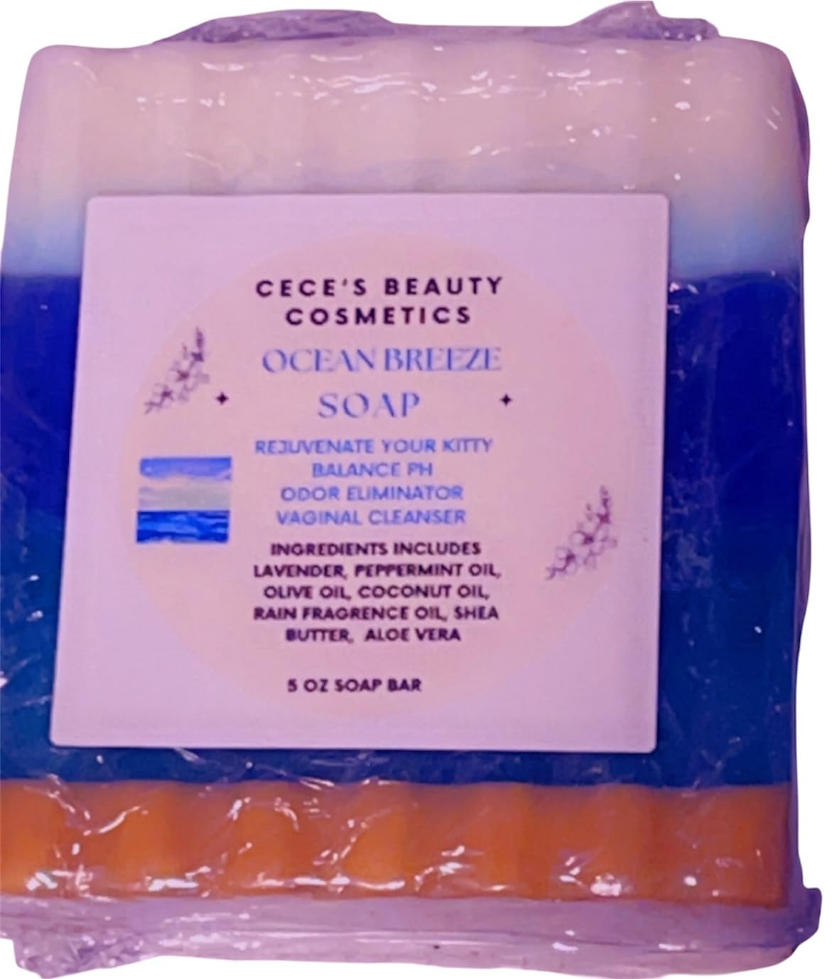 Ocean Breeze Handmade Soap - Natural Coconut & Sea Salt Bar Soap for Dry Skin - Moisturizing Bath & Shower Soap for Men & Women - Perfect for Spa Day, Gift Sets & Relaxation
