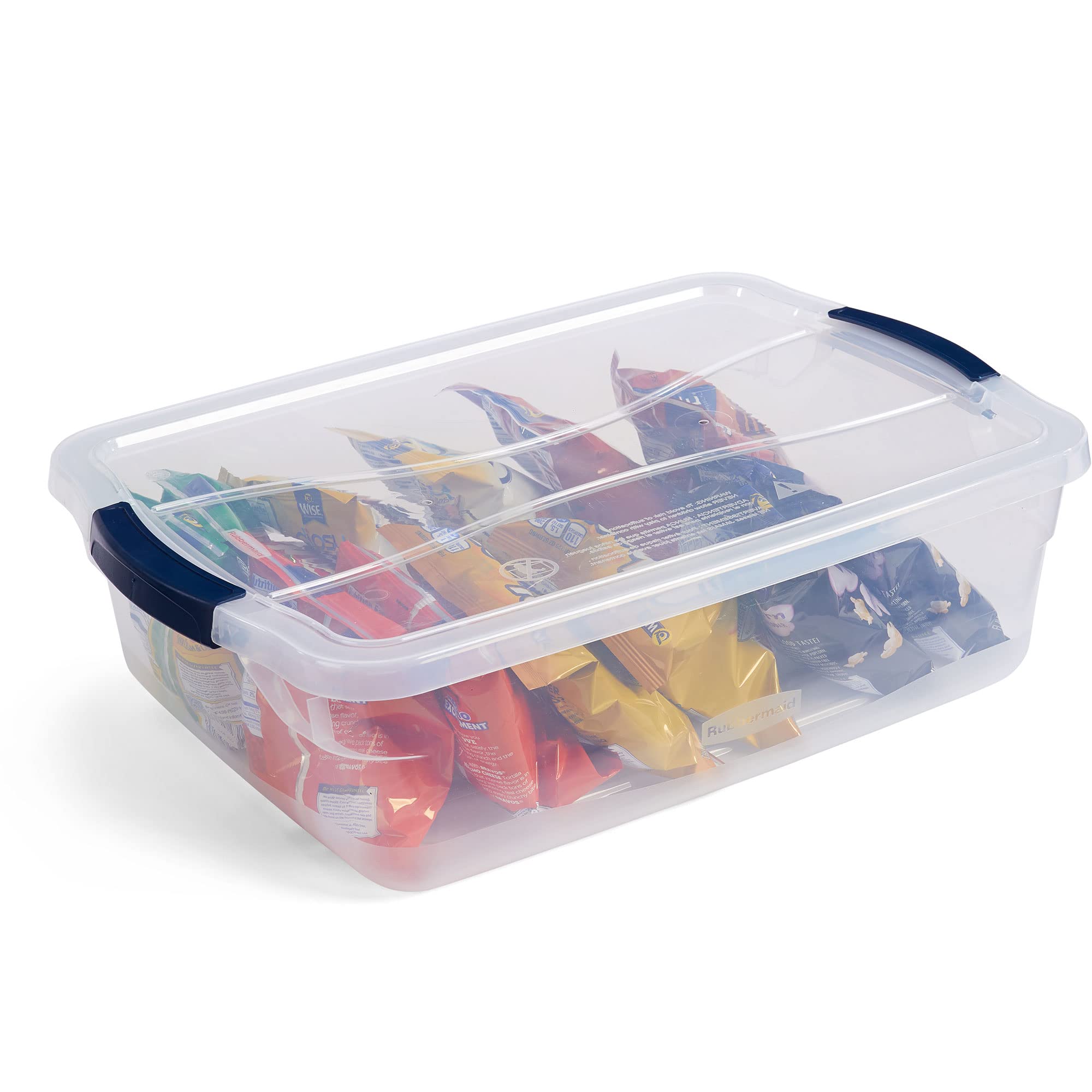 Rubbermaid Latching Plastic Storage Tote Bins - 12 Pack Set for Home Organization, Garage, Office & Moving Supplies | Durable Stackable Containers with Secure Lids