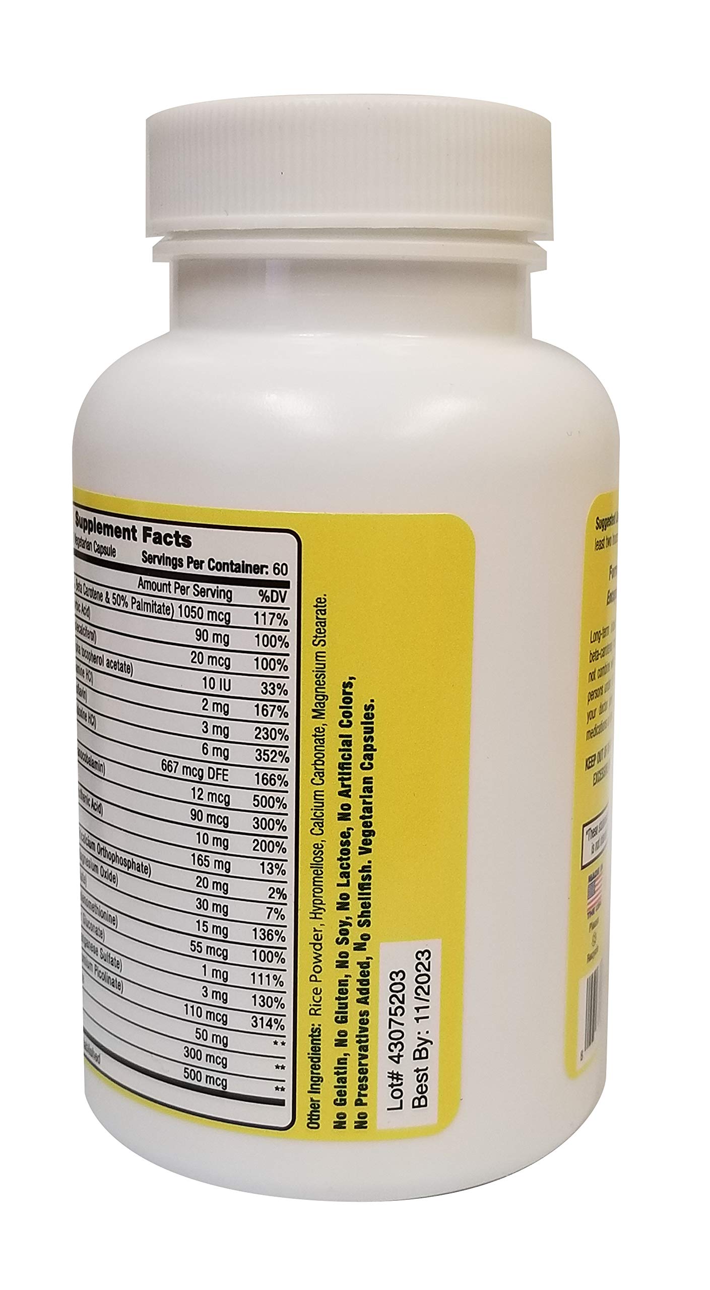 Multivitamin Without Vitamin K - 60 Capsules for Blood Thinner Users | 2 Month Supply for Daily Health