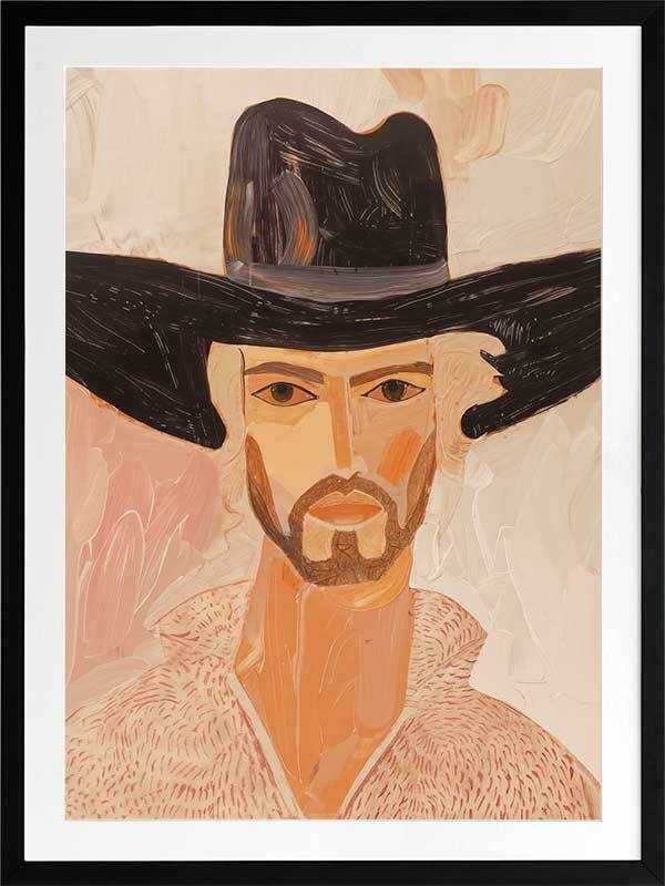 Desert Drifter Cowboy Framed Art Print - Western Wall Decor for Living Room, Office & Ranch Style Home