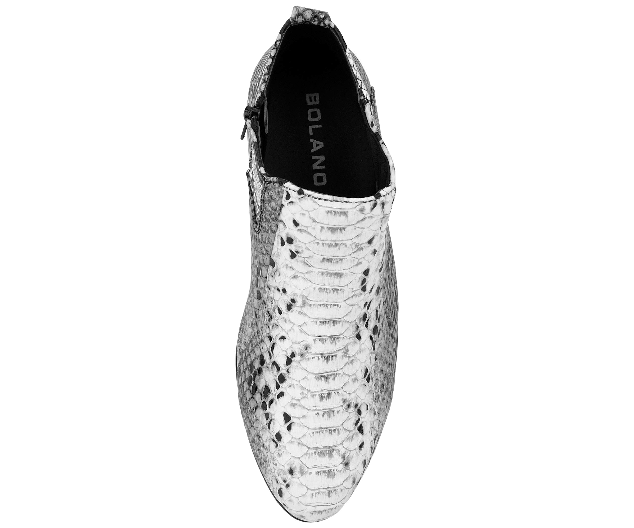 Bolano Adder Men's Fashion Boots - Realistic Snake Print Dress Ankle Boots with Easy Zipper Slip-On | Perfect for Casual Outfits, Office Wear & Night Out