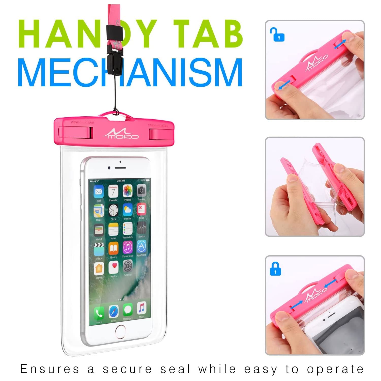 Waterproof Phone Pouch 3-Pack - IPX8 Underwater Phone Case Dry Bag with Lanyard for iPhone 16/14/13/12/11 Pro Max/X/Xr/Xs Max/SE 3 & Galaxy S21/S10/S9/Note 10/9/8 - Perfect for Swimming, Beach, Kayaking & Outdoor Activities