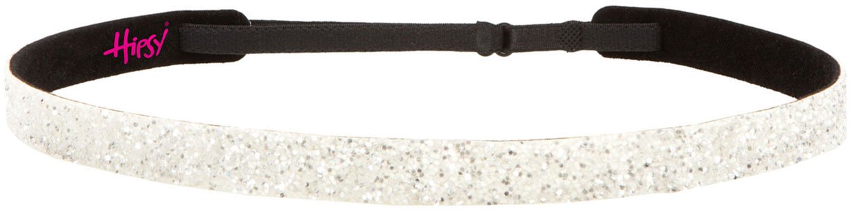 Hipsy 2-Pack No Slip Adjustable White Glitter Cheerleading Headbands for Girls & Teens - Perfect for Cheerleading, Dance, Sports and Everyday Wear