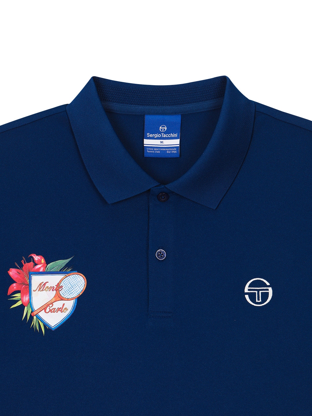 Monte Carlo Men's Graphic Polo Shirt - Navy Blue Casual Button Down Shirt for Golf, Office & Summer Outings