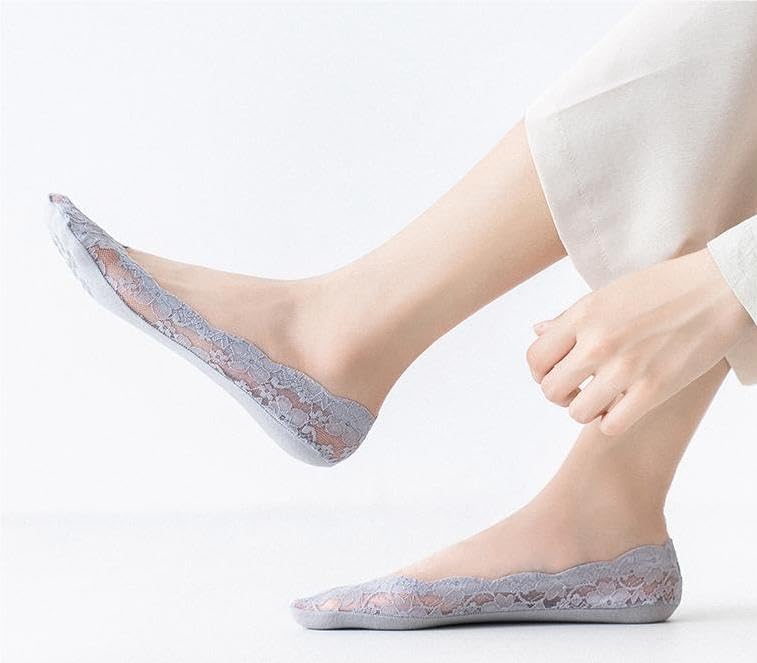 Breathable No Show Socks for Women - Low Cut Invisible Lace Socks | Comfortable & Sexy Cute Design for Sneakers, Loafers & Flats