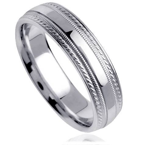 6mm 10K White Gold Men's Wedding Band - Classic Comfort Fit Ring for Engagement, Anniversary & Everyday Wear