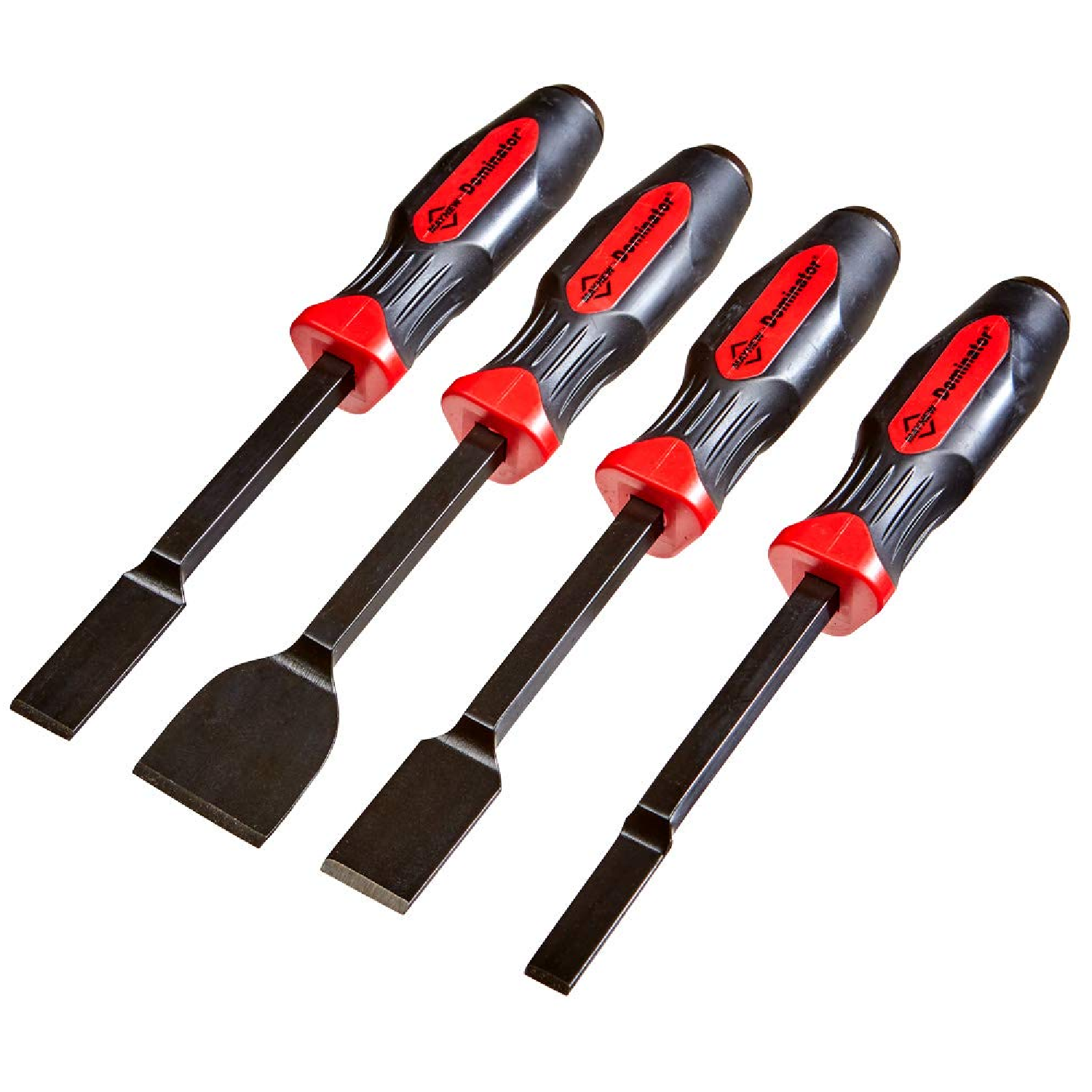 Mayhew Steel 14082 4-Piece Dominator Straight Scraper Set - Professional Paint & Adhesive Remover for DIY Projects & Auto Body Work