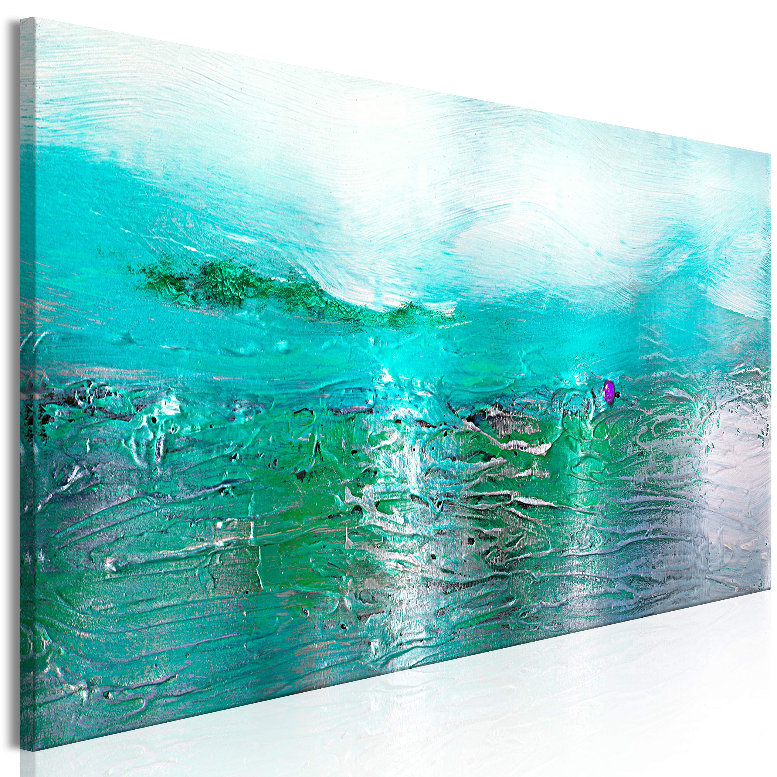Abstract Textured Canvas Wall Art - 59x20 Inch Modern Framed Painting, Blue Green Contemporary Print for Living Room & Bedroom Decor | Home & Office Wall Artwork