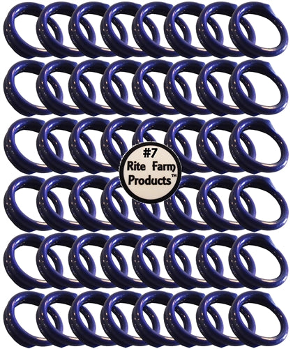48 Pack Blue Leg Bands for Poultry, Size #7 with 7/16