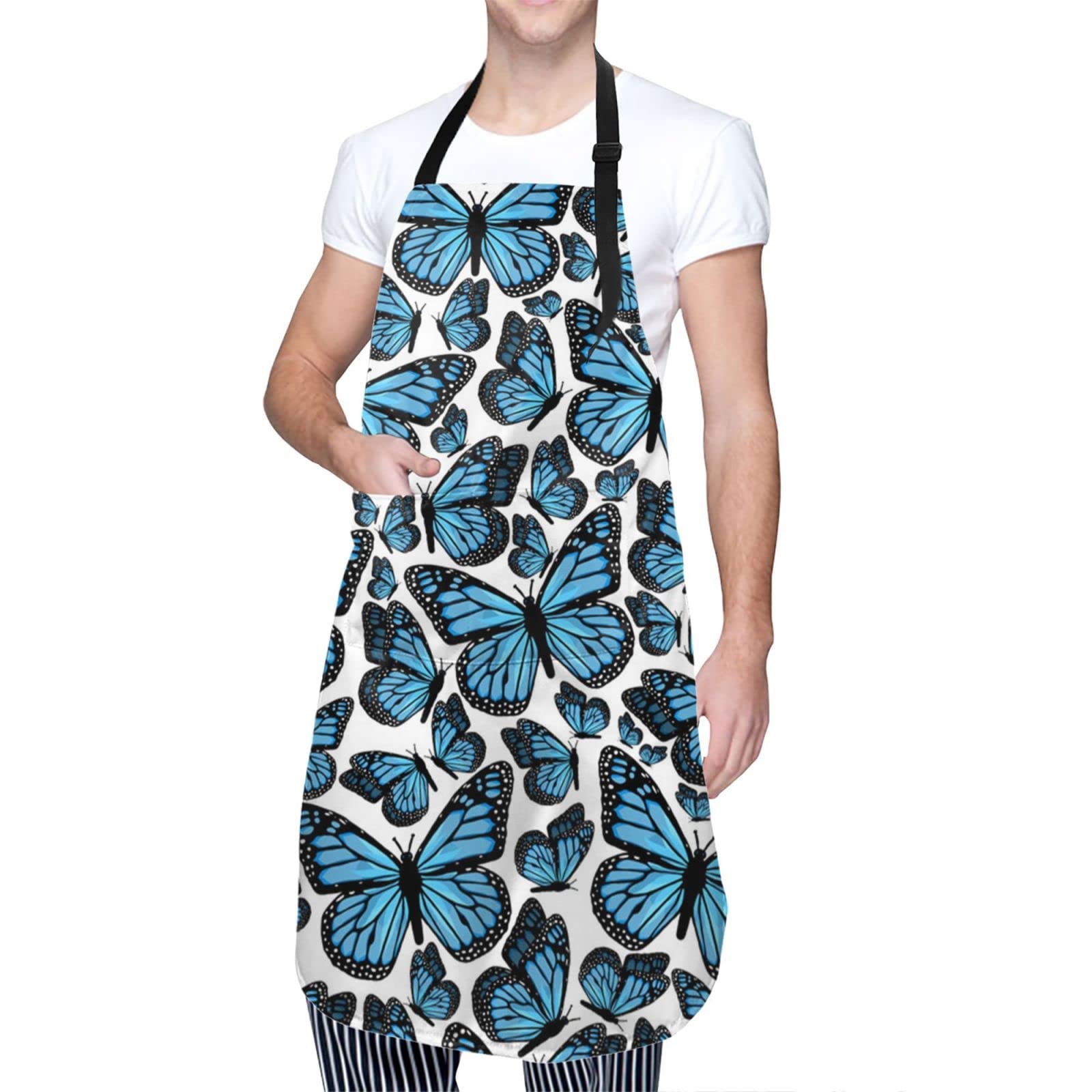 Waterproof Leopard Print Apron with Adjustable Straps & 2 Pockets - Animal Pattern Kitchen Bib for Men & Women - Perfect for Cooking, Baking, BBQ and Home Decor