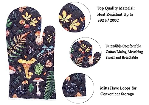 AAZEEM Heat Resistant Oven Mitts & Pot Holders Set - Non-Slip Silicone Cooking Gloves for Baking, Grilling, Roasting (3-Piece, Black) - Perfect for Kitchen, BBQ & Outdoor Cooking
