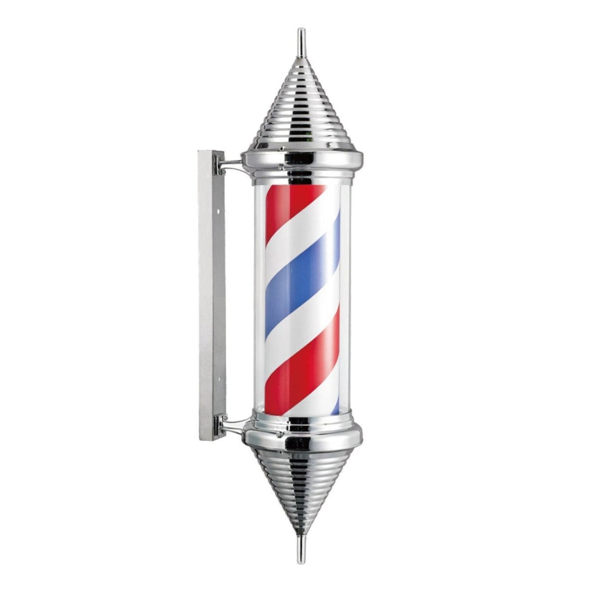 40in LED Blue Red Stripes Rotating Barber Shop Pole - BP 840 | Classic Barber Pole for Hair Salons & Retro Decor