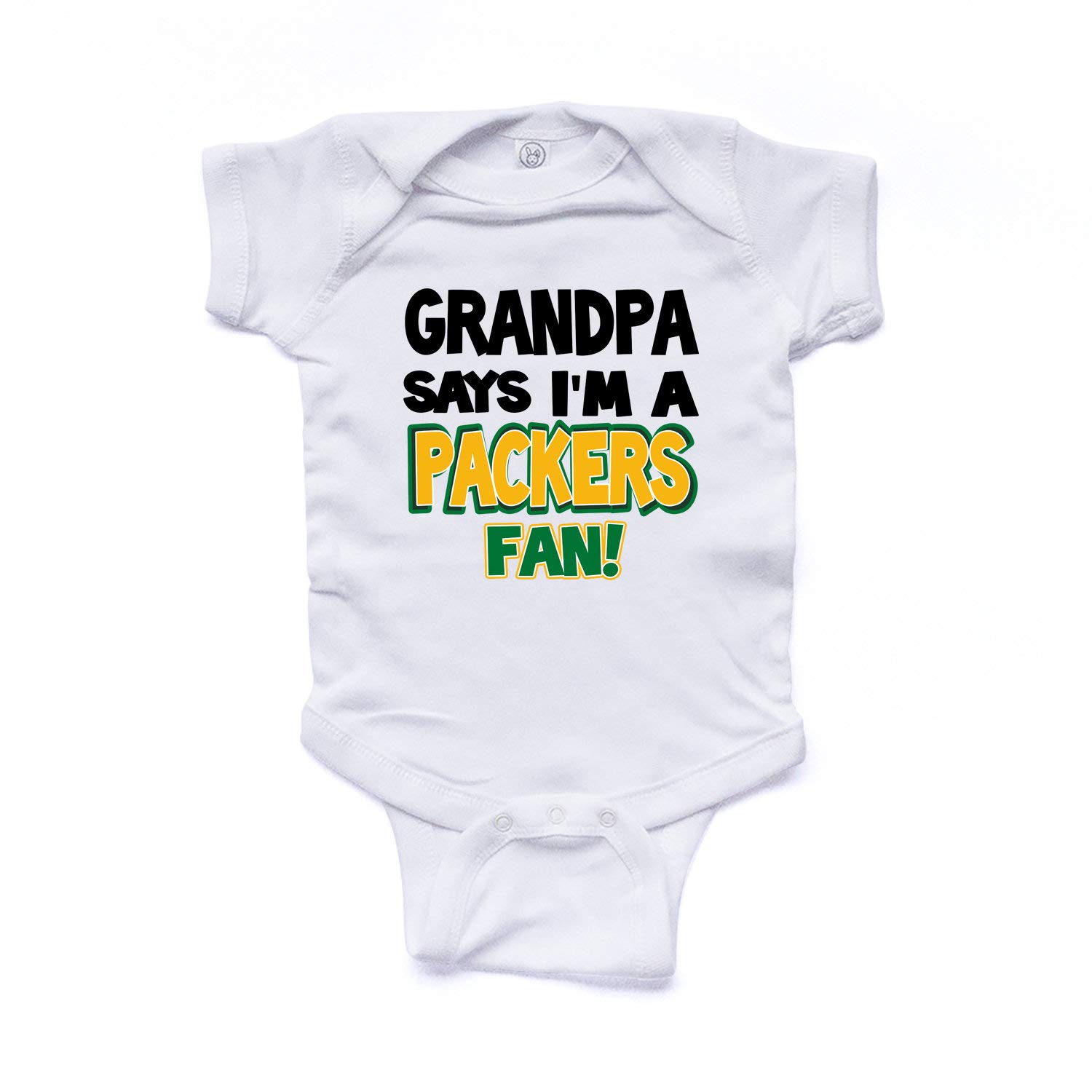 My Grandpa Says I'm a Packers Fan Baby Bodysuit - Green Bay Packers Fan Outfit for Newborns & Toddlers - Perfect for Game Day, Family Photos & Grandparent Gifts