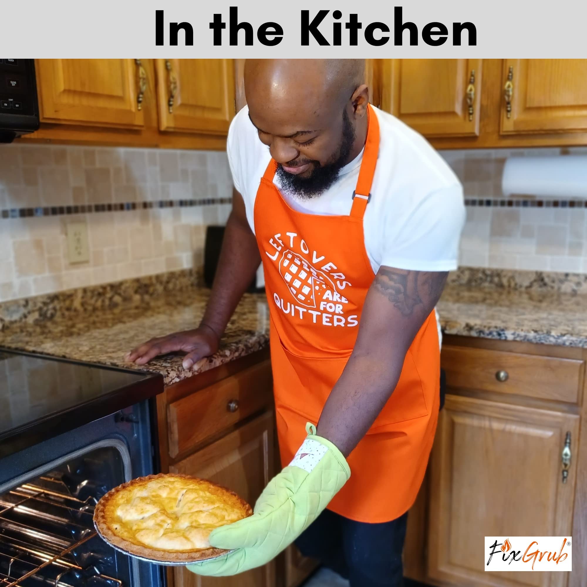 Funny Kitchen Apron for Men & Women - Baking & Cooking Apron with 3 Pockets & Pastry Brush - Perfect for BBQ, Grilling, Baking & Holiday Gifts
