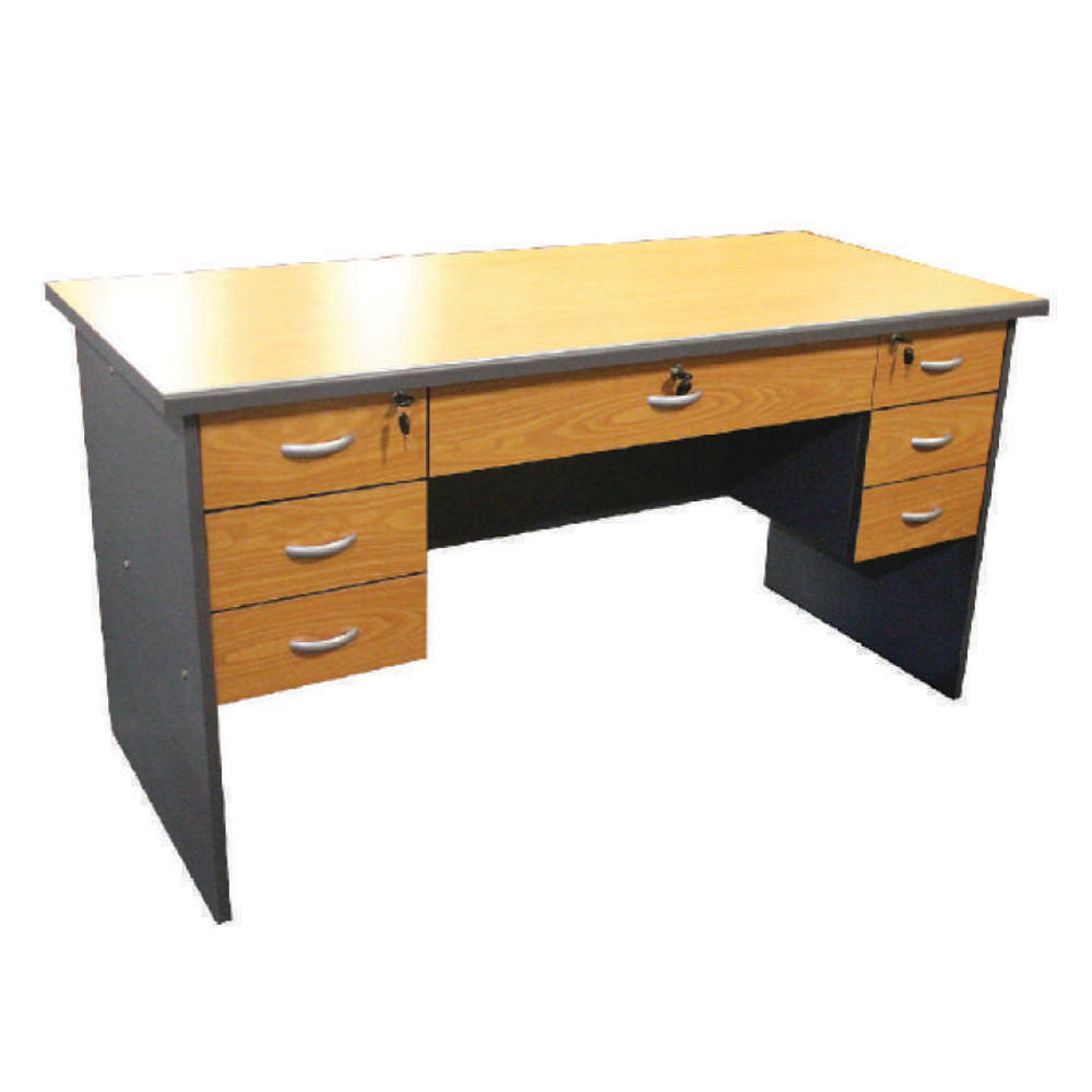 Premium Cherry Wood Writing Desk - 1500 x 675 x 750mm Large Home Office Desk for Study, Work & Remote Learning - Elegant Wooden Computer Table for Professionals & Students