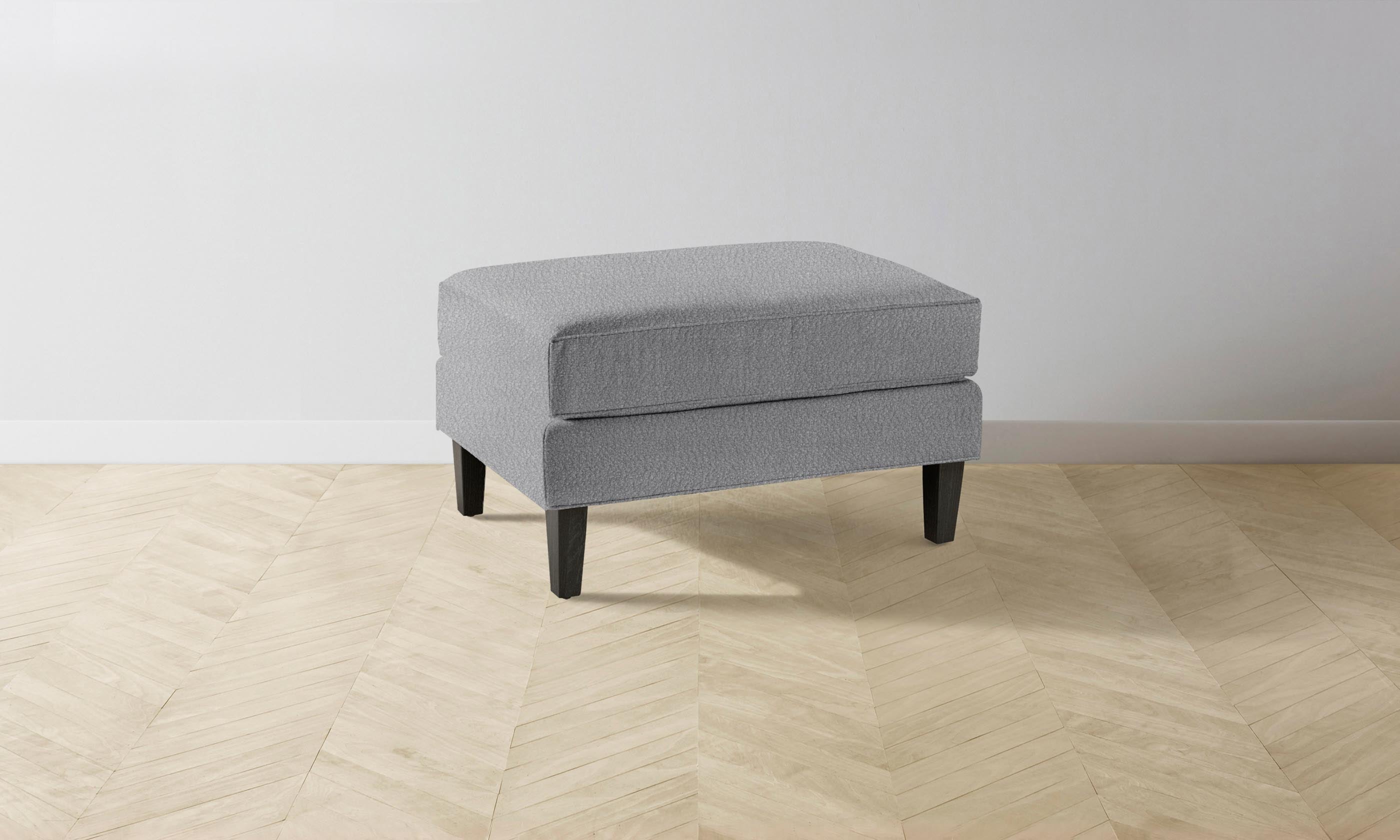 The Crosby Ottoman - Italian Bouclé Waterfall Design, Modern Accent Chair with Soft Fabric for Living Room, Bedroom & Office Decor - Perfect for Lounging, Reading & Extra Seating
