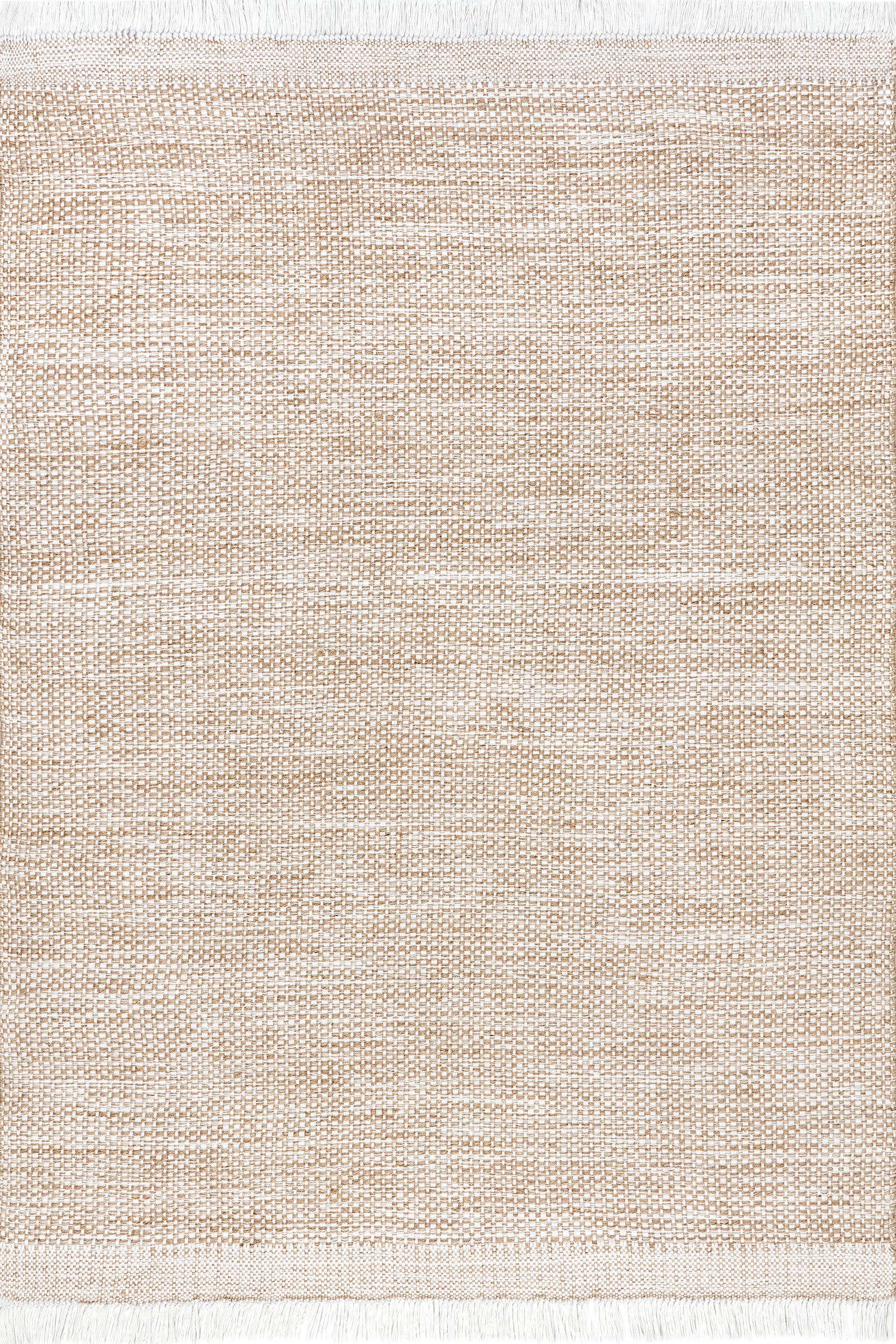 Esperanza Solid Beige Fringed Rug - Soft Bohemian Area Rug for Living Room, Bedroom, or Nursery Decor