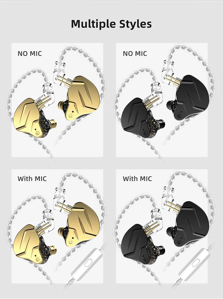 KZ ZSN Pro X Hybrid 1BA+1DD Dual Driver IEM Wired Earbuds - HiFi In-Ear Monitor Headphones for Gaming, Sports & Music | Compatible with Phone, Computer, Tablet (Perfect for Esports, Workouts & Commuting)