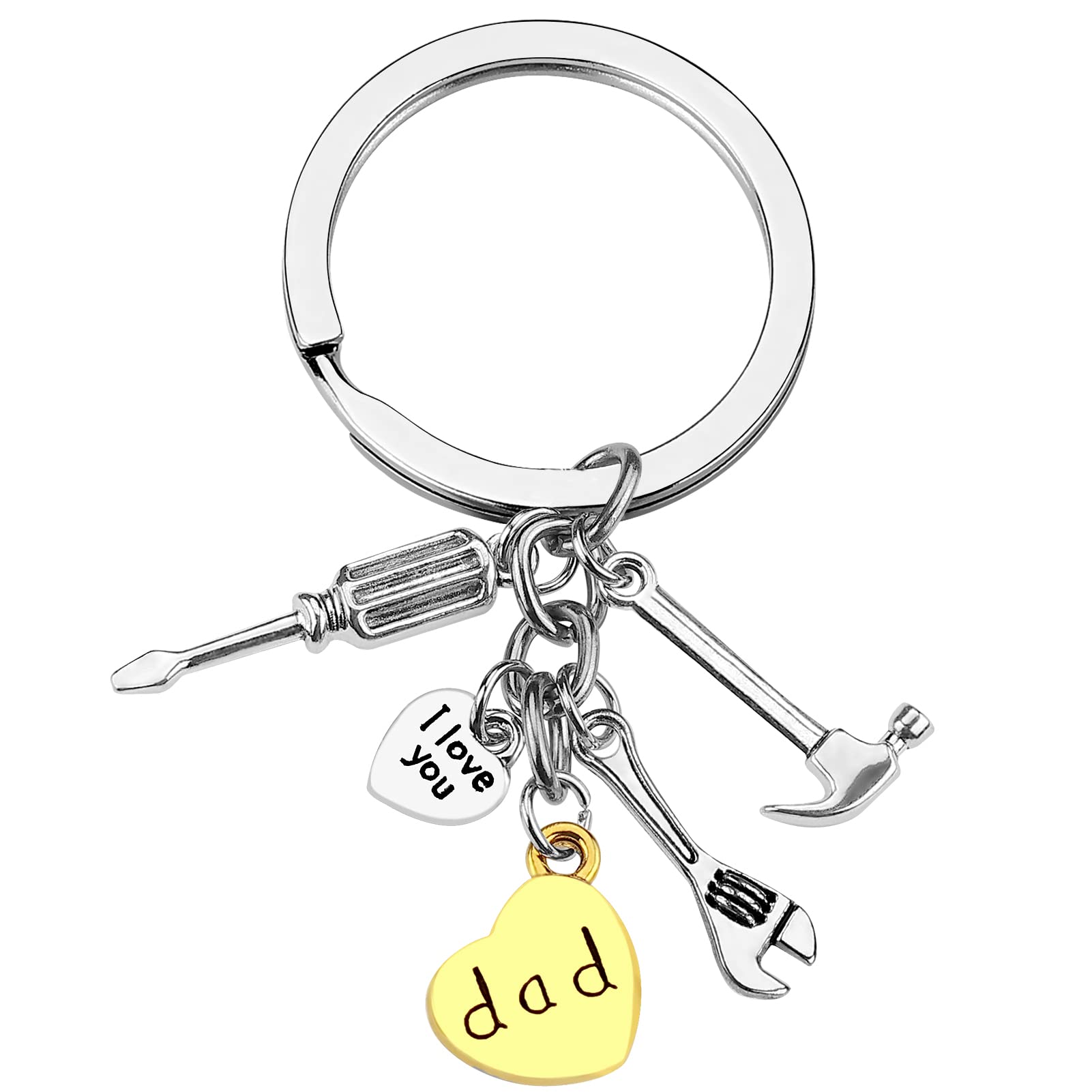 PLwelth Engraved Dad Keychain for Men - Personalized Gift for Father's Day, Birthday, Christmas from Son or Daughter - Perfect for Car Keys, Backpacks & Everyday Use
