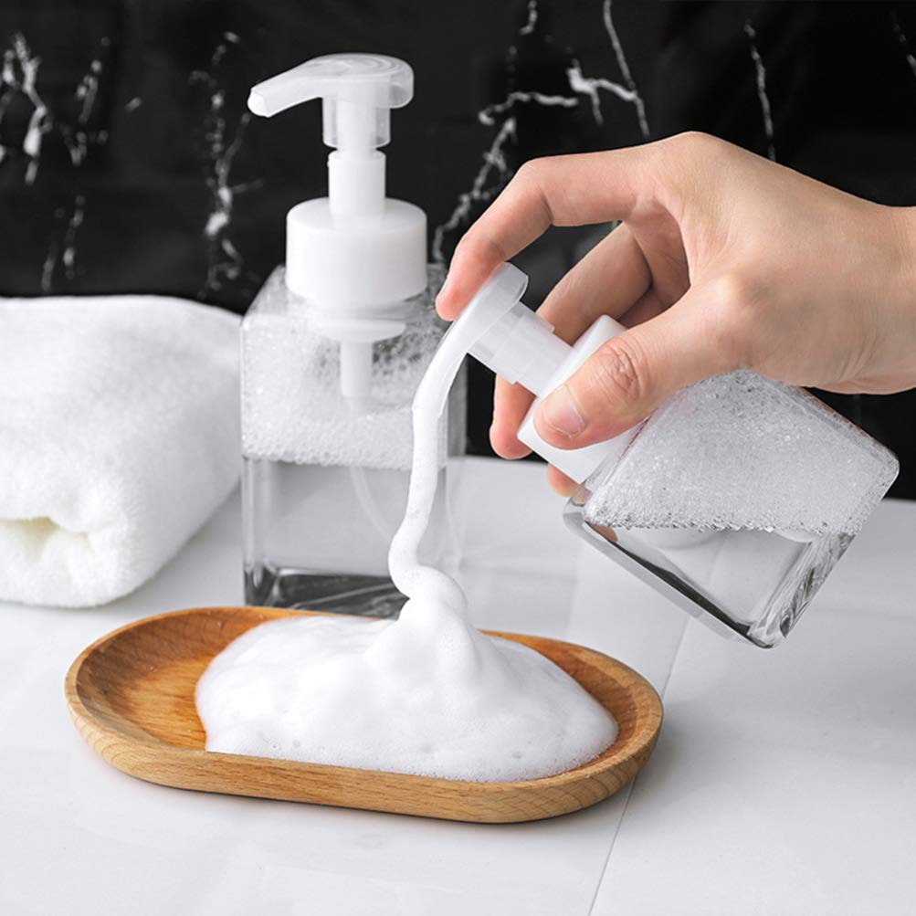 2 Pack Refillable Bubble Maker Bottle Pump Dispenser - Empty Plastic Containers for Soap, Lotion & Liquid - Perfect for Kids Play, Party Favors & DIY Refills