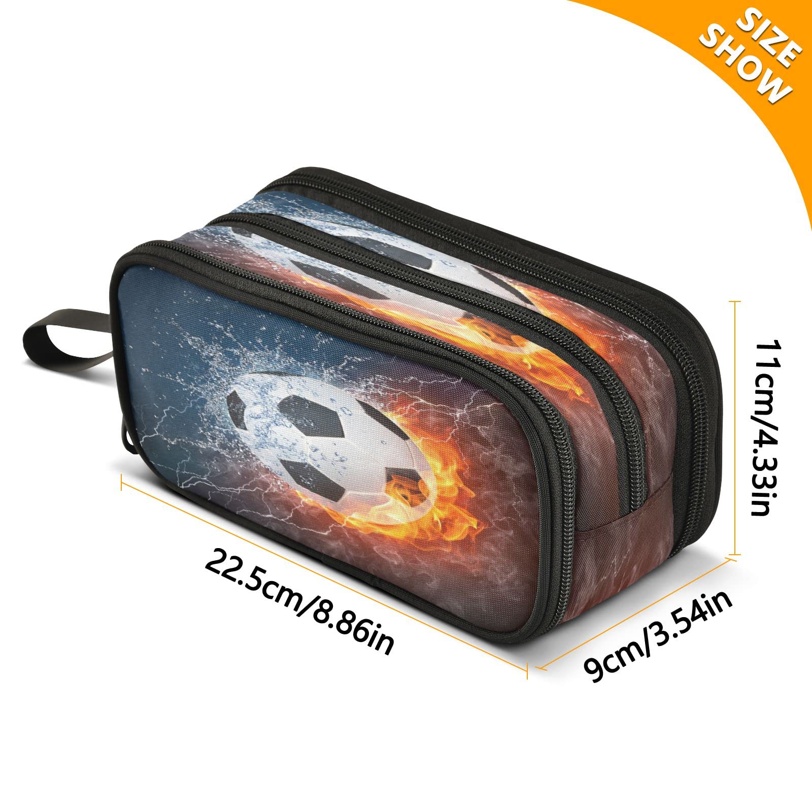 Waterproof & Fireproof 3-Compartment Pencil Case - Durable Pen Organizer for School, Office & Travel - Perfect Stationery Storage for Students, Boys & Girls (Ideal for Backpacks, Desks & On-the-Go Use)