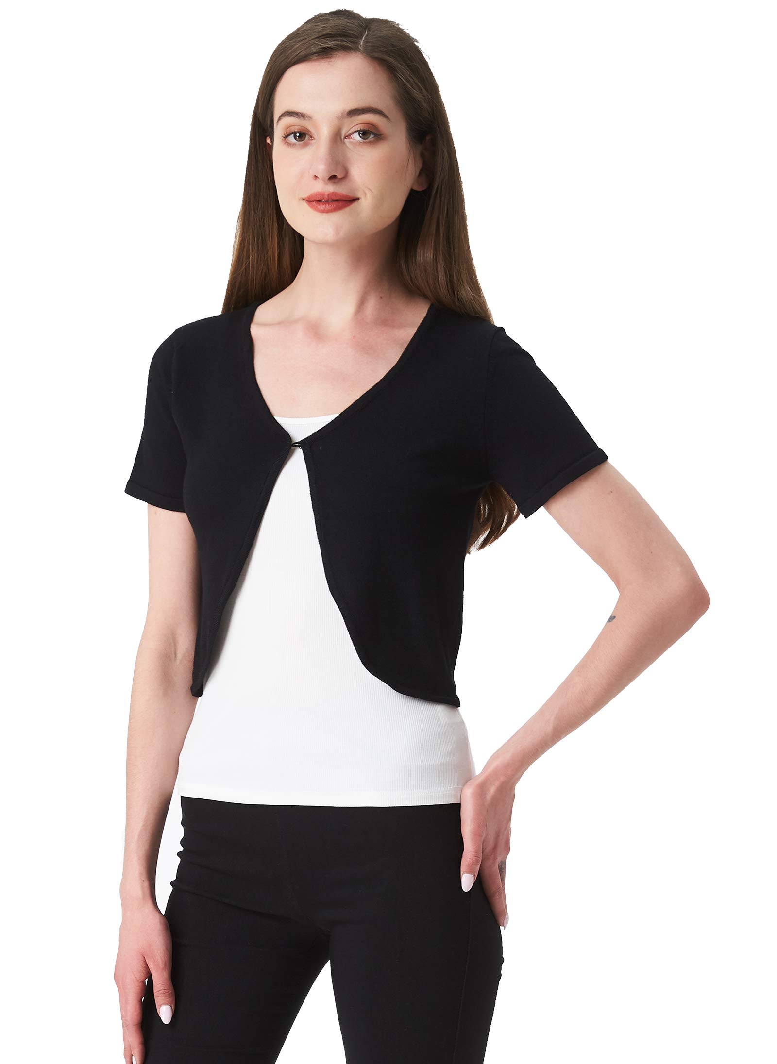 Trendy Short Sleeve Open Front Cardigan for Women - Lightweight Summer Cover-Up for Beach, Office & Casual Outfits