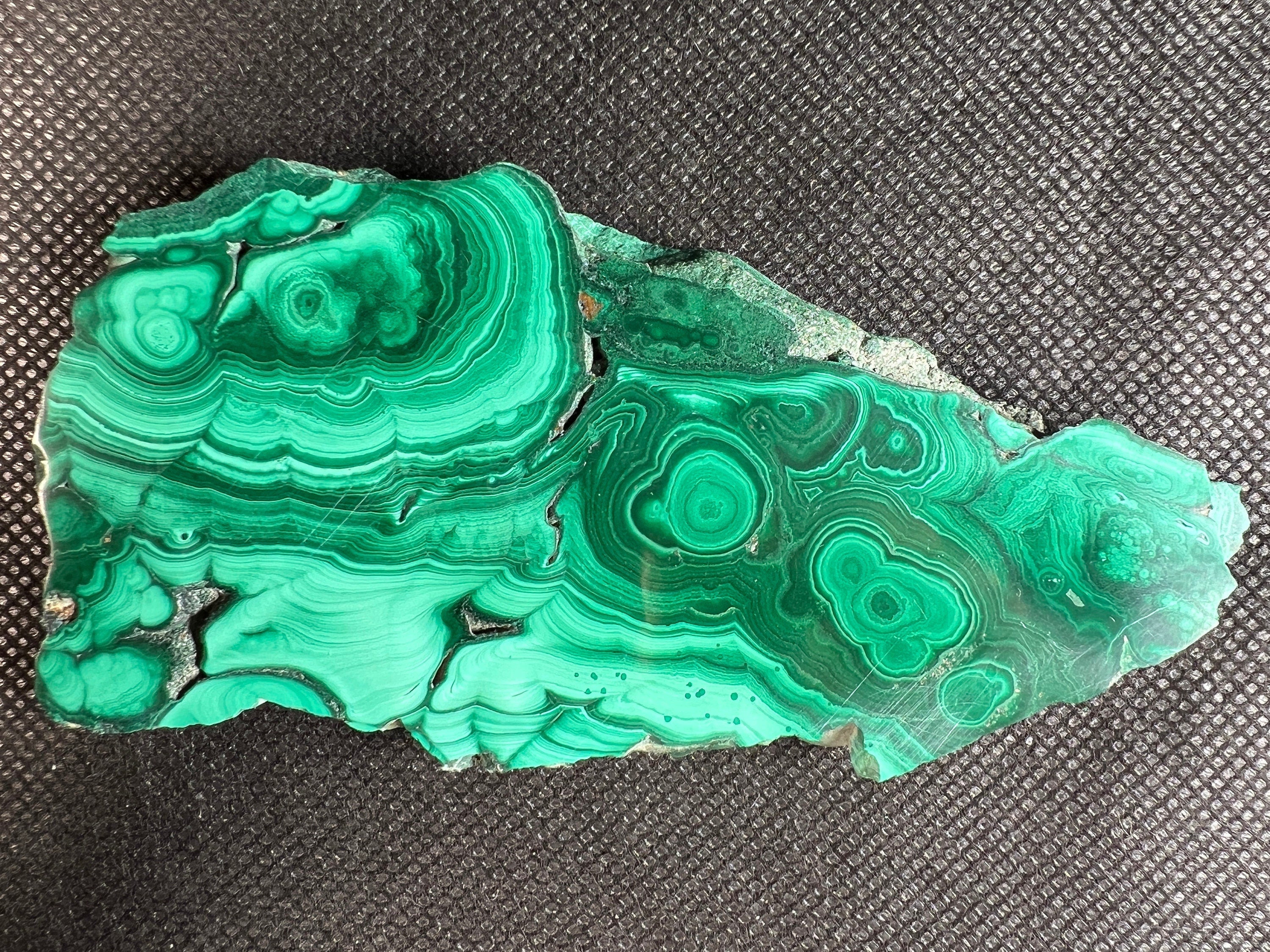 Natural Malachite Crystal Slab - Polished Green Malachite Stone for Jewelry Making, Unique Spiritual Gift, Home & Office Decor (50411) - Perfect for Meditation, Healing Crystals Collection & Feng Shui Decorations