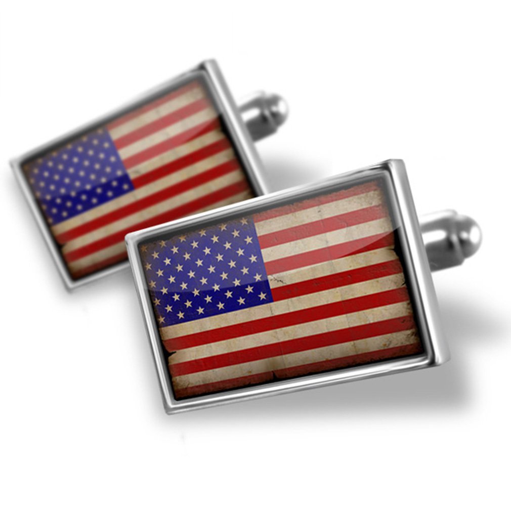 Vintage American Flag Cufflinks for Men - Patriotic USA Gift for Weddings, Prom & Formal Events