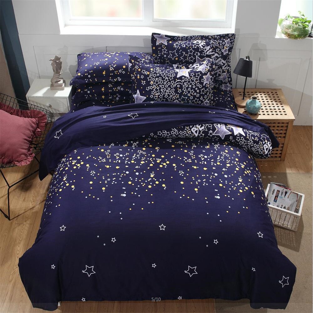 EsyDream Solar System Universe Outer Space Stars Print Kids Bedding Set - Twin Size 3PC (1 Duvet Cover + 2 Pillowcases) - Perfect for Space-Themed Bedrooms & Astronomy Lovers