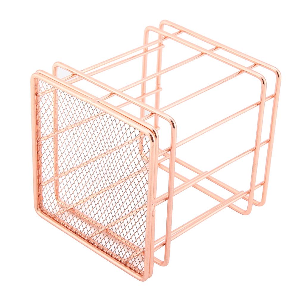 Rose Gold Iron Storage Basket - Small Makeup Organizer & Desktop Decor Box (10x9cm) - Perfect for Jewelry, Office Supplies & Bathroom Essentials