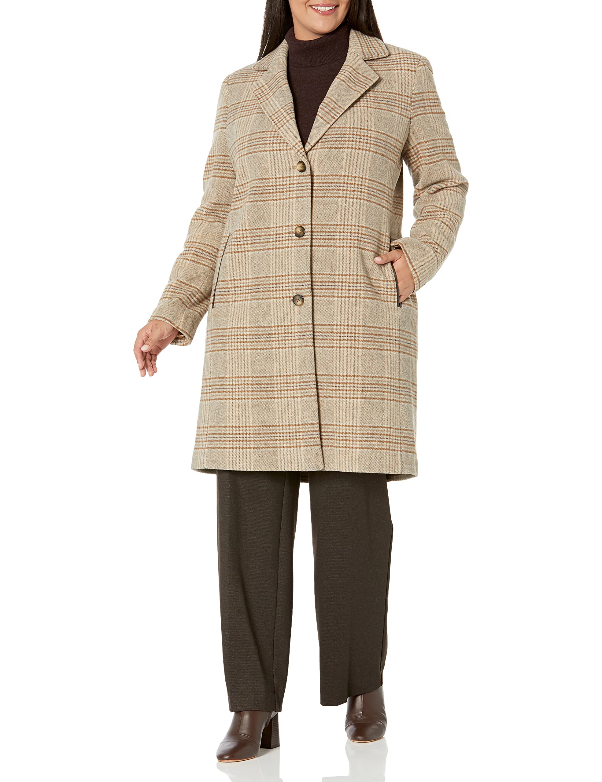 DKNY Women's Wool Coat - Stylish Winter Outerwear for Women | Perfect for Office, Travel & Casual Wear
