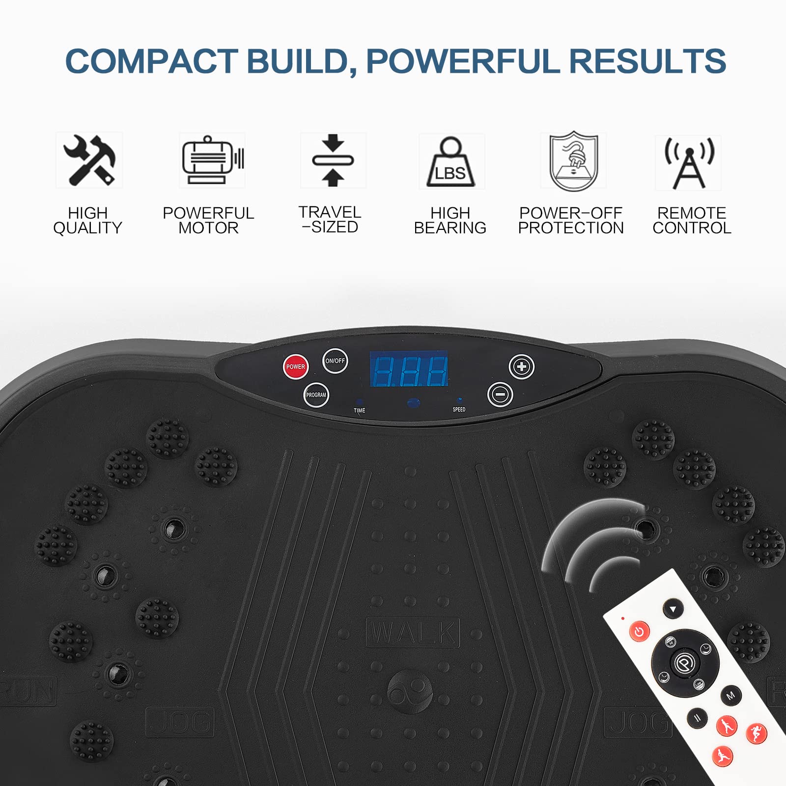 Vibration Plate Exercise Machine for Home - Full Body Workout Platform with Resistance Bands & Remote Control, Weight Loss & Muscle Toning Equipment (Ideal for Home Gym, Physical Therapy & Recovery)