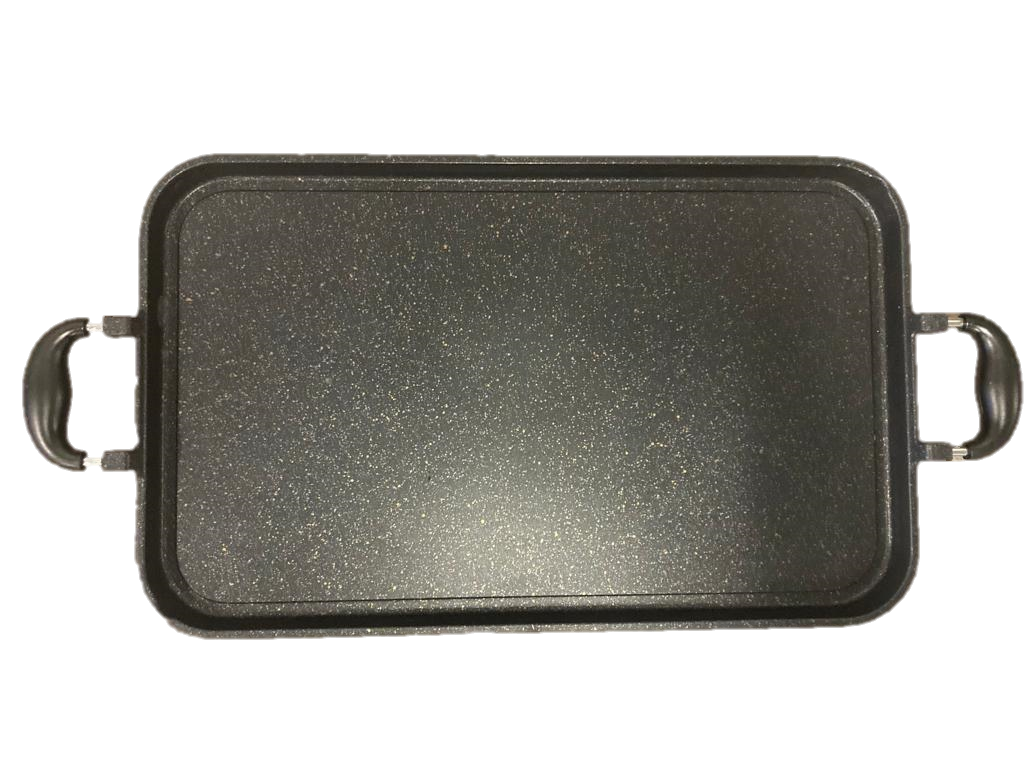 2-Pack Marble Griddle Set - 1 & 2 Burner Nonstick Rectangular & Square Marble Cooking Stone (19x11.5