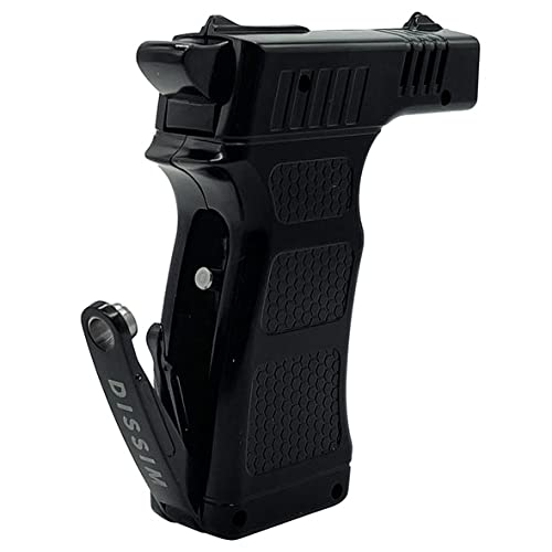 Refillable Butane Hammer Torch Lighter - Adjustable Flame & Windproof for Candles, Cigars, BBQ, Camping & Outdoor Use (Black)