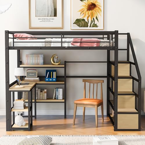 Black With Shelves and Stairs