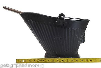 Black Coal Scuttle Bucket with Shovel - Heavy Duty Metal Coal Bin for Fireplace, Wood Stove & Outdoor Heating - Perfect for Home, Camping & BBQ Use