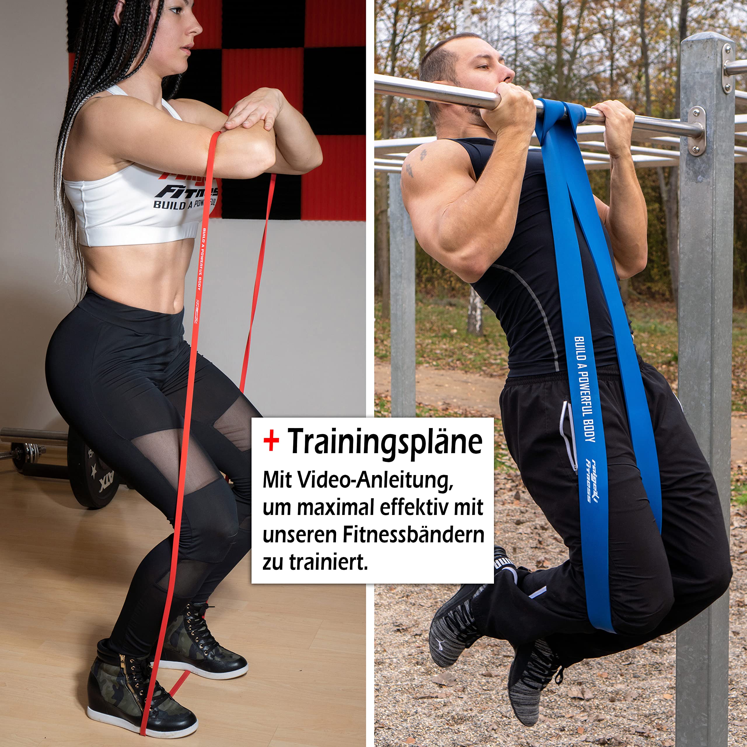 Raigeki Resistance Bands for Fitness & Strength Training - Long Elastic Exercise Bands with Workout Plan (Individual & Set) - Perfect for Home Gym, Yoga, Pilates, and Physical Therapy