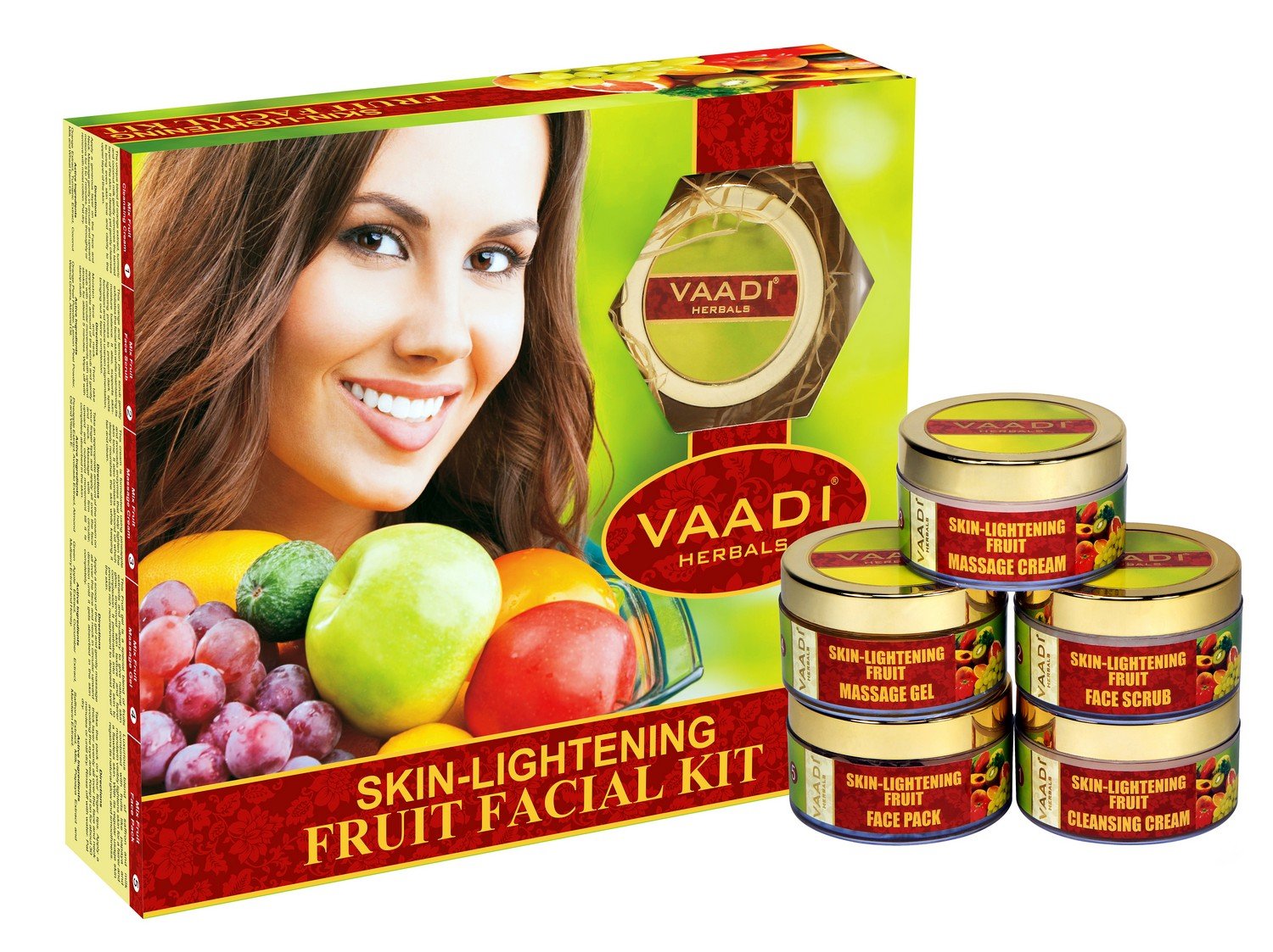 Vaadi Herbals Skin Lightening Fruit Facial Kit - 270g Brightening Treatment for Dark Spots & Uneven Tone | At-Home Glow Facial for Radiant Skin