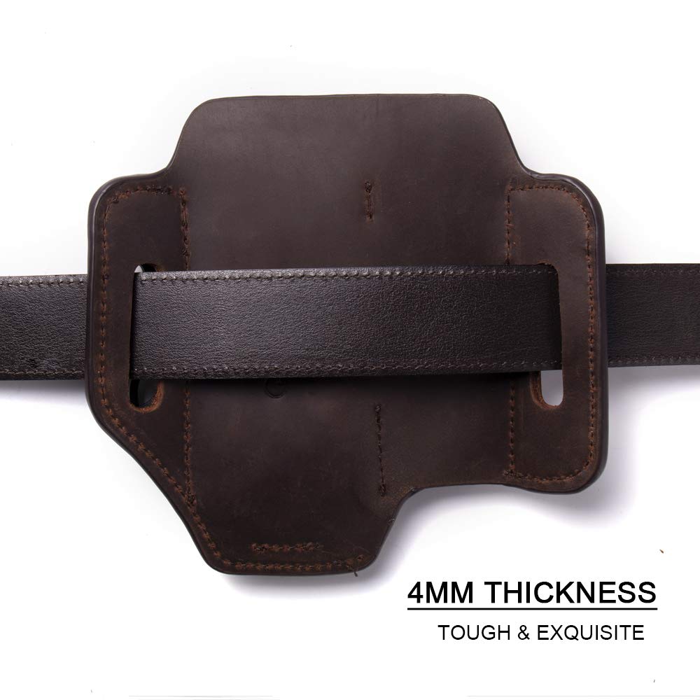 Gentlestache Multitool Belt Sheath - Premium EDC Leather Belt Organizer with Multitool Pouch, Flashlight & Pen Holders + Keychain Clip - Practical Everyday Carry Accessory for Men | Perfect for Outdoor Adventures, Work & Daily Use
