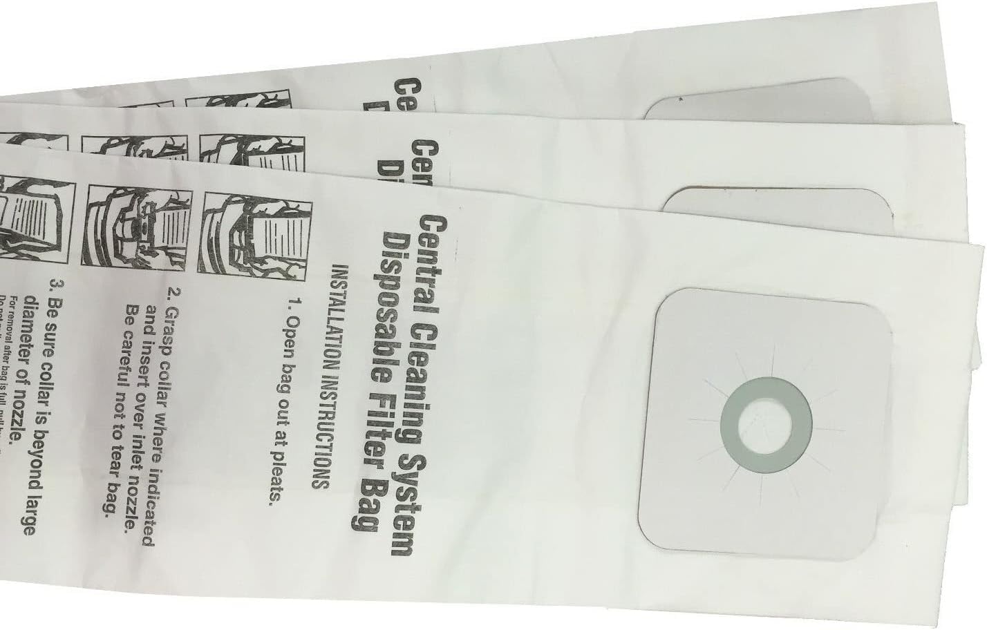 44186 Central Vacuum Bags - 3-Pack Replacement for Nutone Vacuum Bags 391, 391-8, 3918, 06436 NUR-1450 | Compatible with Nutone Central Vacuum Systems | Perfect for Home Cleaning & Maintenance