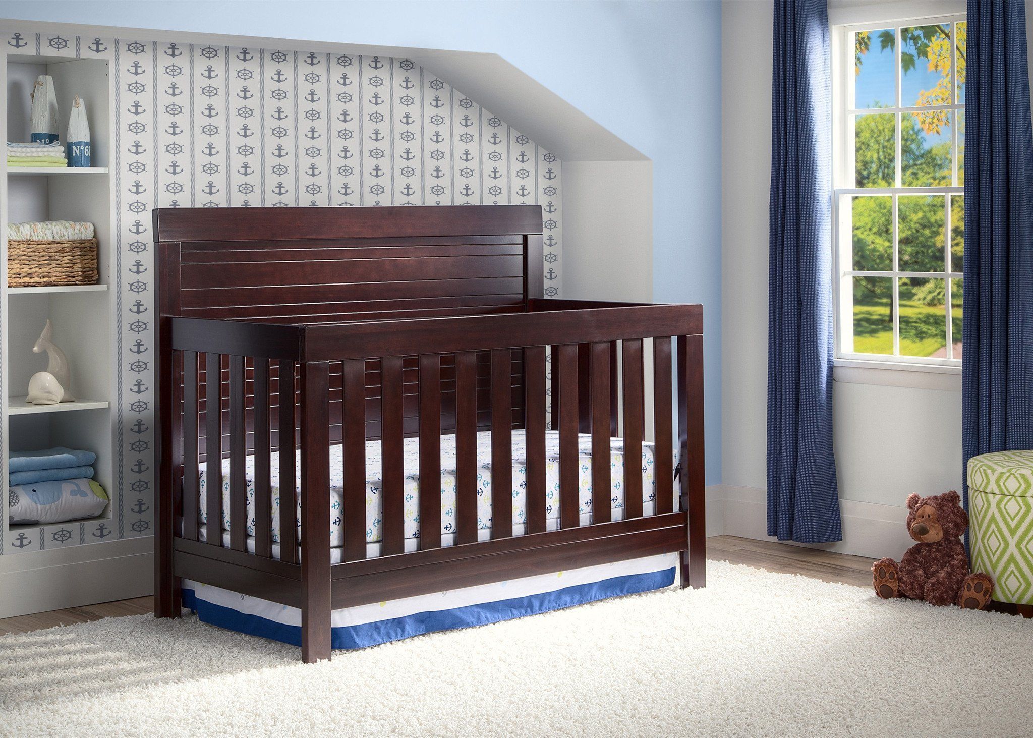 Rowen 4-in-1 Convertible Baby Crib - Toddler Bed, Daybed & Full-Size Bed - Safe Nursery Furniture for Newborns to Teens - Perfect for Bedrooms, Daycare & Guest Rooms