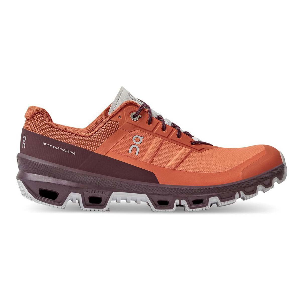 Men's On Cloudventure 3 Trail Running Shoes - Flare/Mulberry Color - Size 8 D Medium - Lightweight & Waterproof for Hiking, Jogging & Outdoor Adventures