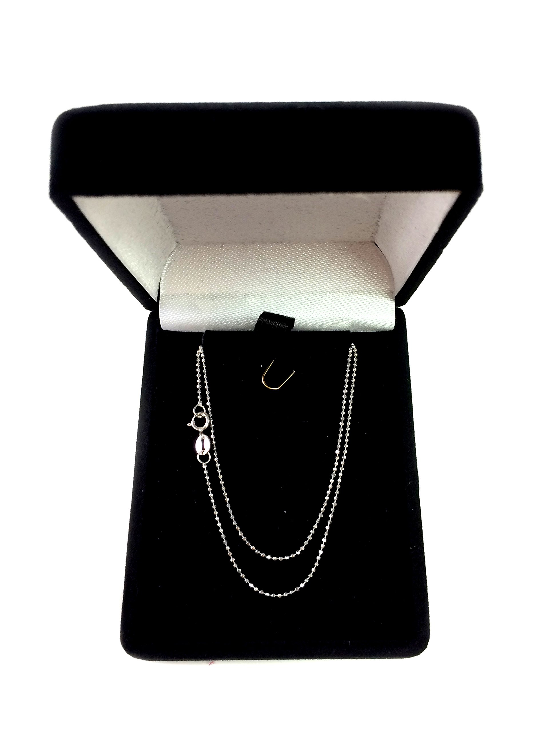 14K White Gold Diamond Cut Bead Chain Necklace - 1.0mm Dainty & Elegant Jewelry for Women, Perfect for Everyday Wear, Gift Giving & Special Occasions