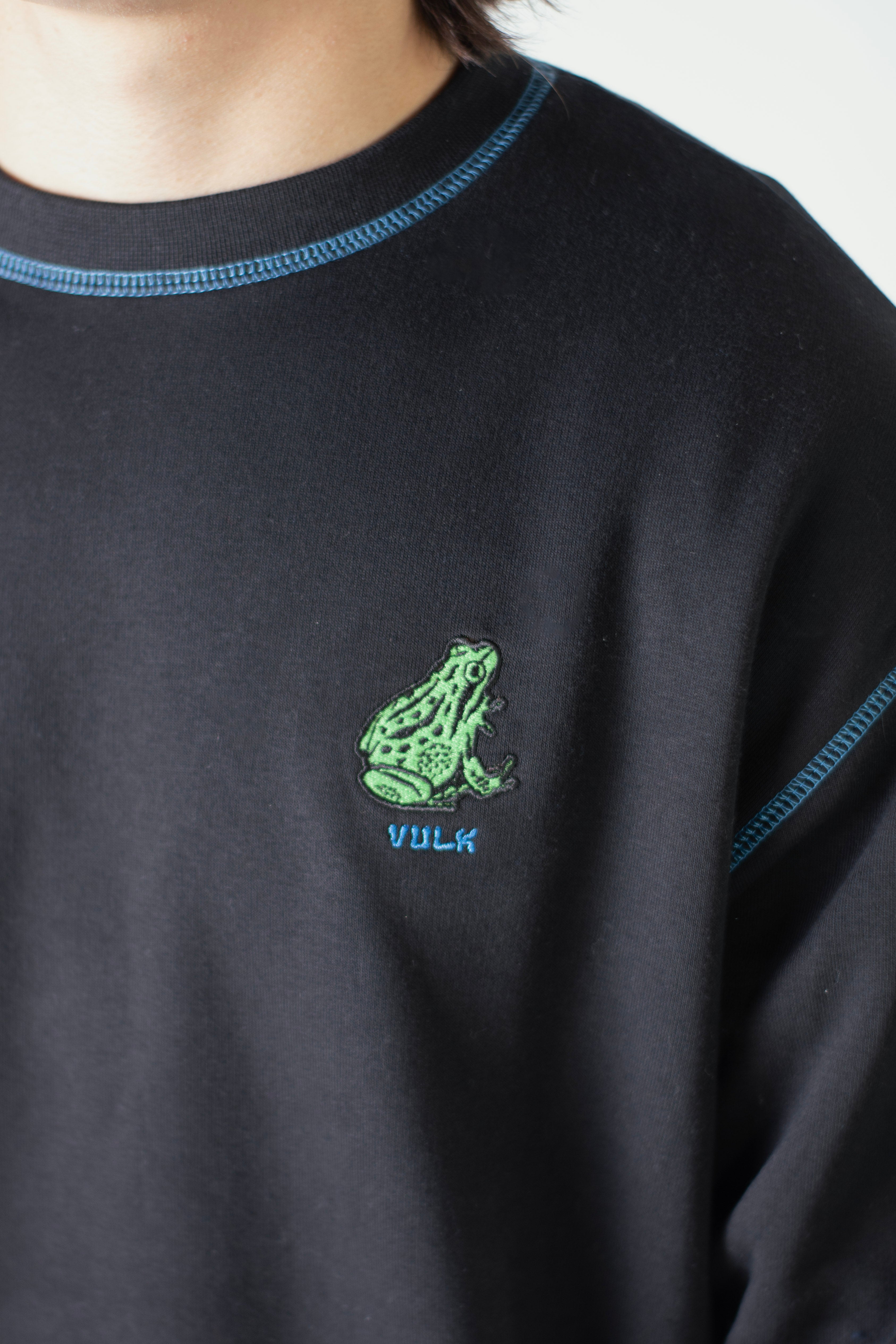 Vulk Froggy Crew Neck Sweatshirt for Men - Black | Comfortable & Stylish Pullover for Casual Wear, Street Fashion & Outdoor Activities