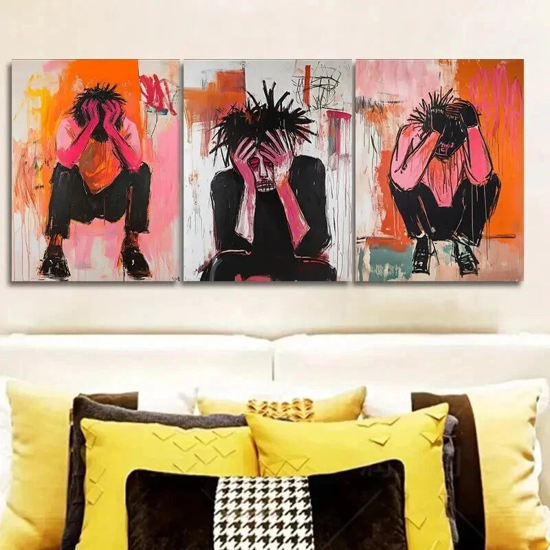 3-Piece Pink Luxurious Wall Art Set - Framed Canvas 50x70cm (20x28 Inches) - High Quality Print - 100% Australian Made - Ready to Hang - Perfect for Living Room, Bedroom & Office Decor